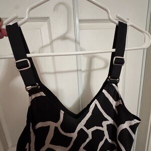 DKNY Black and White Patterned Dress